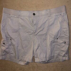 Lee Women 24W Medium Khaki Relaxed Fit Mid Rise Cargo Pocket Stretch Waist Short